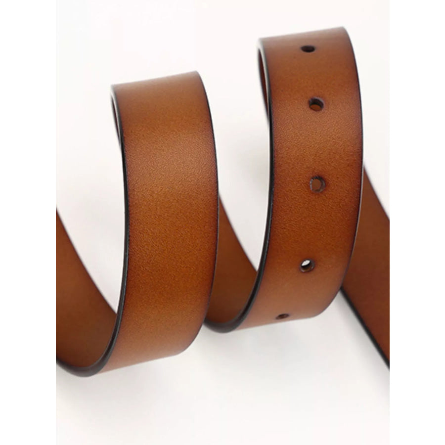 Classic Square Buckle Leather Belt Apparel and Accessories