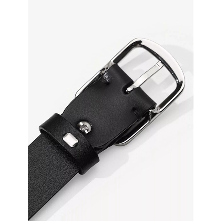 Classic Square Buckle Leather Belt Apparel and Accessories