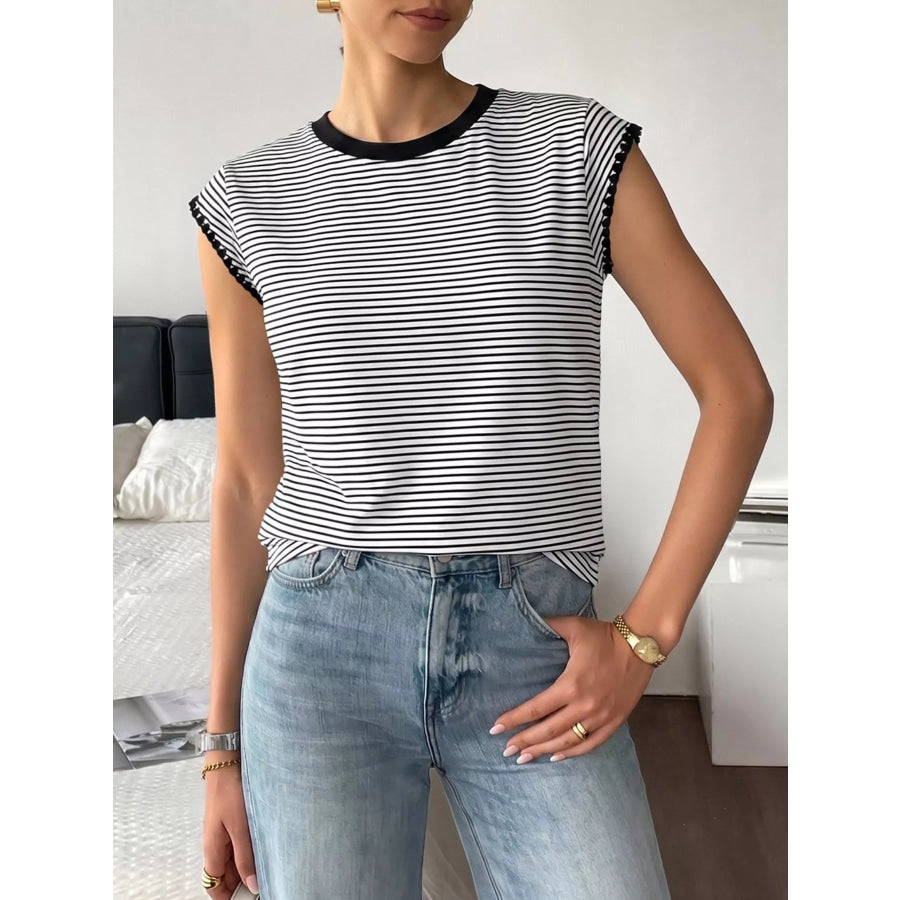 Classic Striped Crew Neck T-Shirt Apparel and Accessories