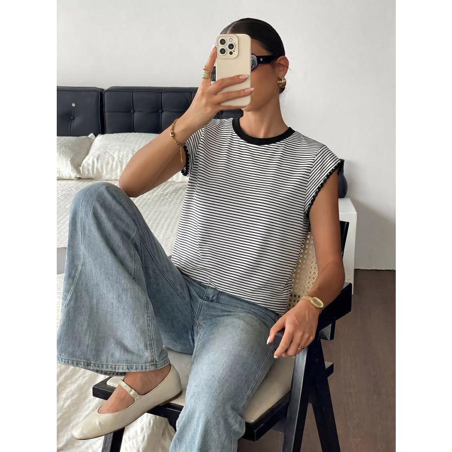 Classic Striped Crew Neck T-Shirt Apparel and Accessories