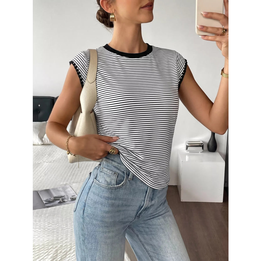 Classic Striped Crew Neck T-Shirt Apparel and Accessories