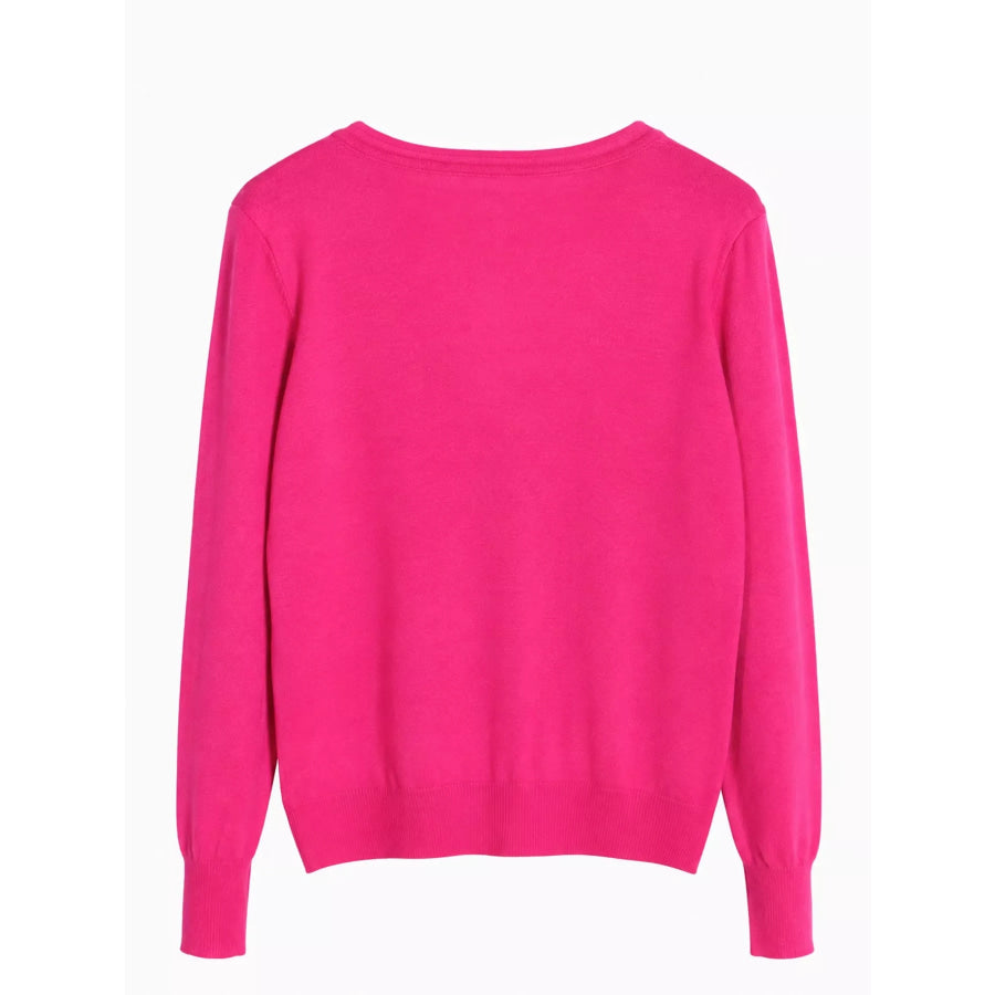 Classic V-Neck Button-Down Knit Cardigan Apparel and Accessories