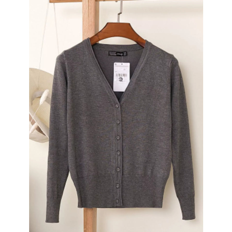 Classic V-Neck Button-Down Knit Cardigan Apparel and Accessories