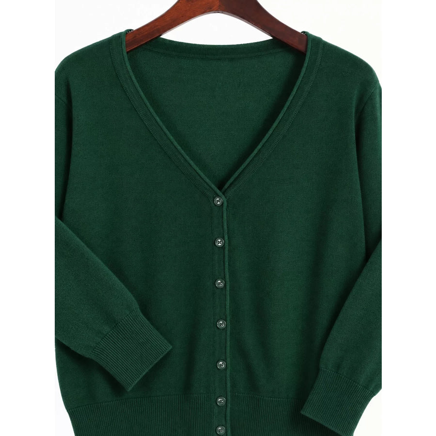 Classic V-Neck Button-Down Knit Cardigan Apparel and Accessories