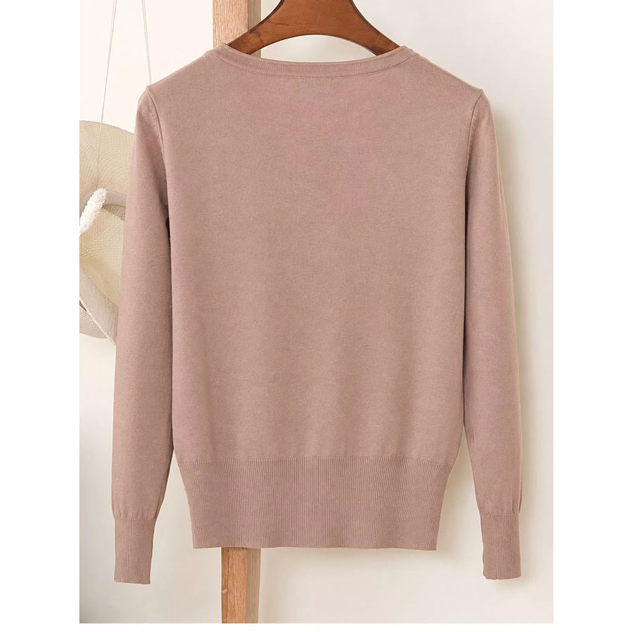 Classic V-Neck Button-Down Knit Cardigan Apparel and Accessories