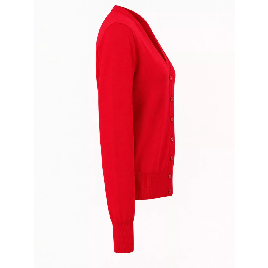 Classic V-Neck Button-Down Knit Cardigan Apparel and Accessories