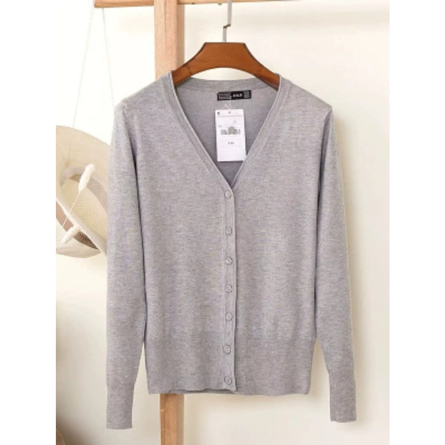 Classic V-Neck Button-Down Knit Cardigan Apparel and Accessories