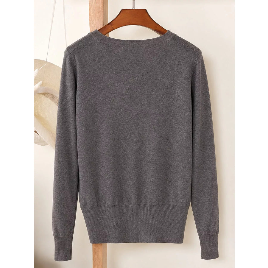 Classic V-Neck Button-Down Knit Cardigan Apparel and Accessories
