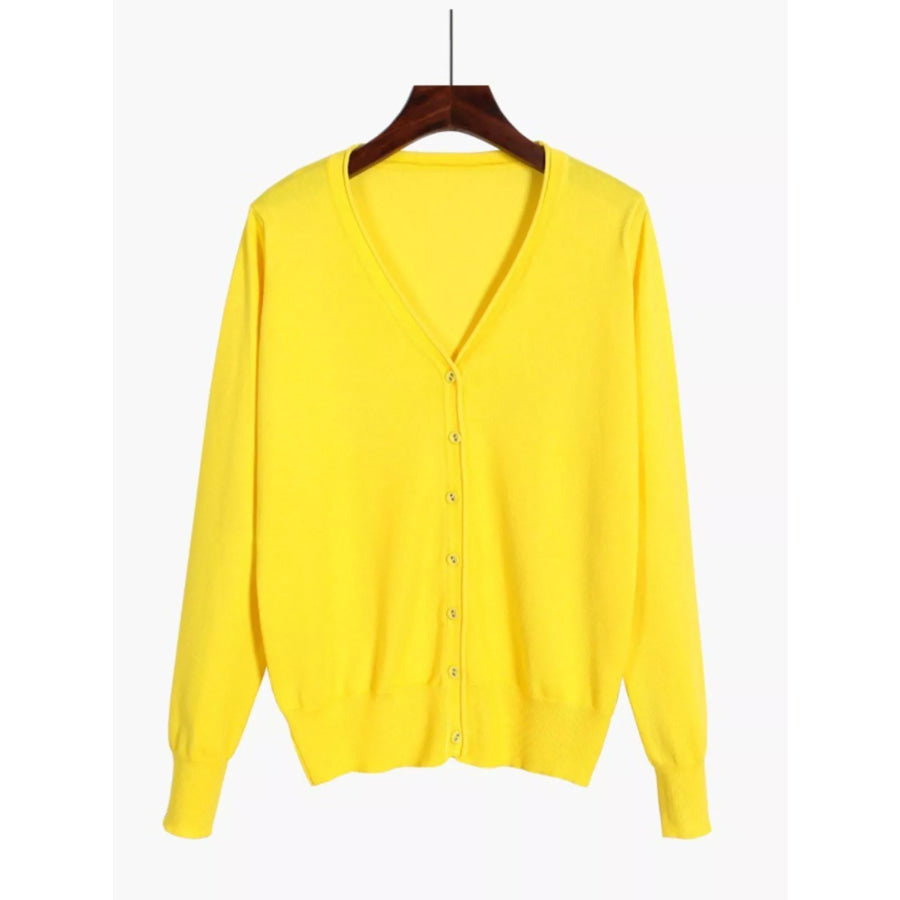 Classic V-Neck Button-Down Knit Cardigan Apparel and Accessories