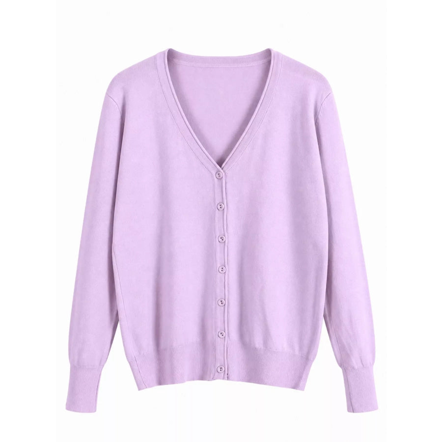Classic V-Neck Button-Down Knit Cardigan Apparel and Accessories