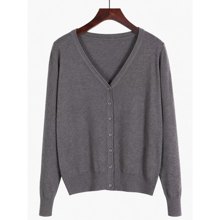 Classic V-Neck Button-Down Knit Cardigan Apparel and Accessories