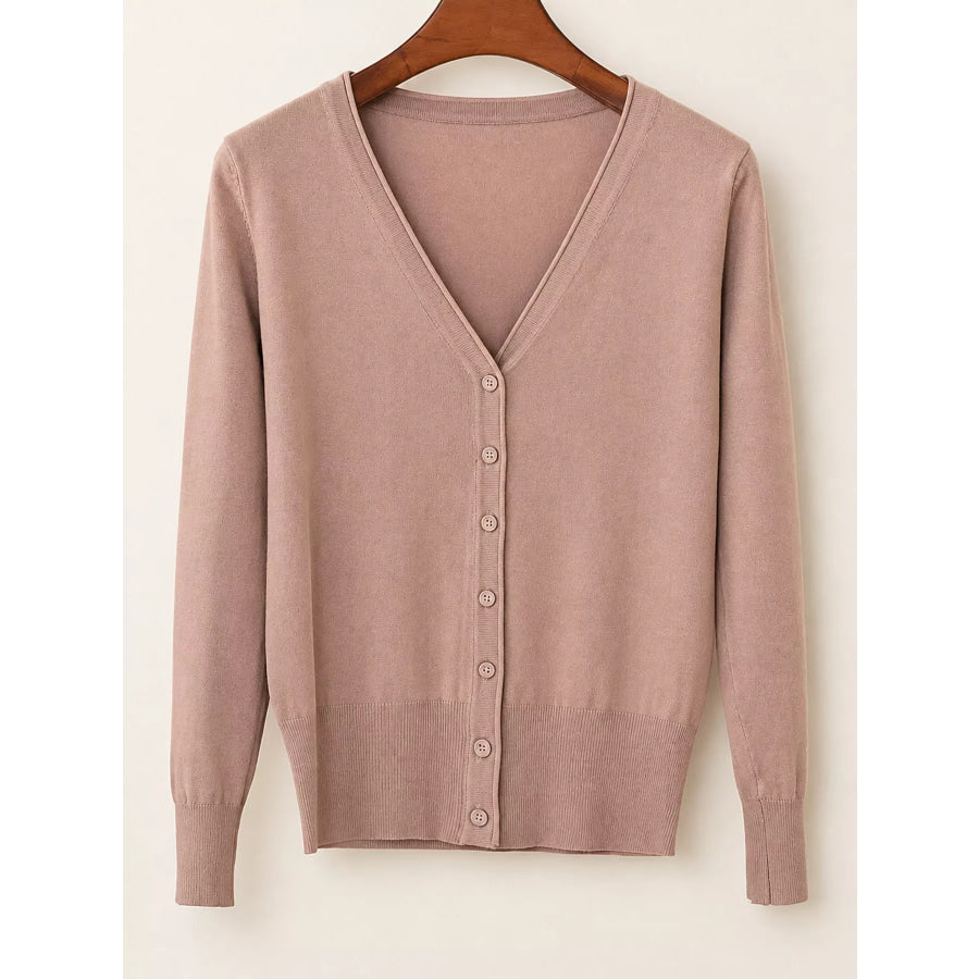 Classic V-Neck Button-Down Knit Cardigan Apparel and Accessories