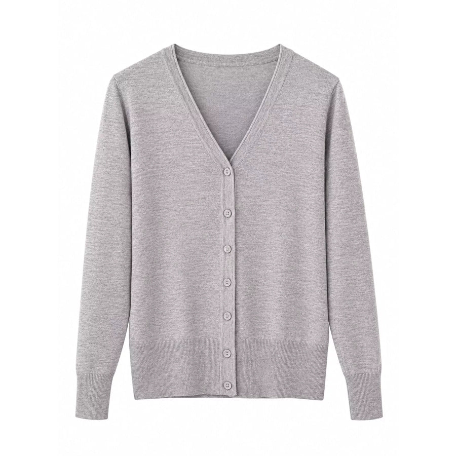 Classic V-Neck Button-Down Knit Cardigan Apparel and Accessories
