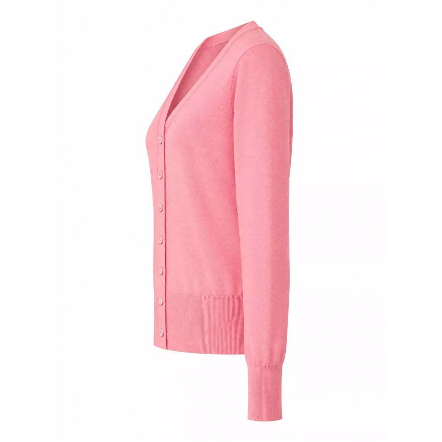 Classic V-Neck Button-Down Knit Cardigan Apparel and Accessories