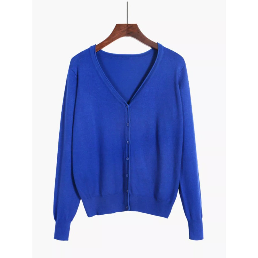 Classic V-Neck Button-Down Knit Cardigan Apparel and Accessories