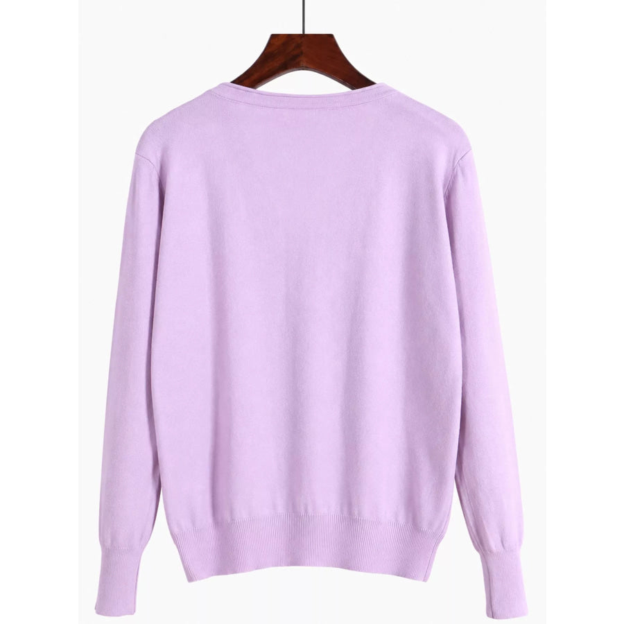 Classic V-Neck Button-Down Knit Cardigan Apparel and Accessories