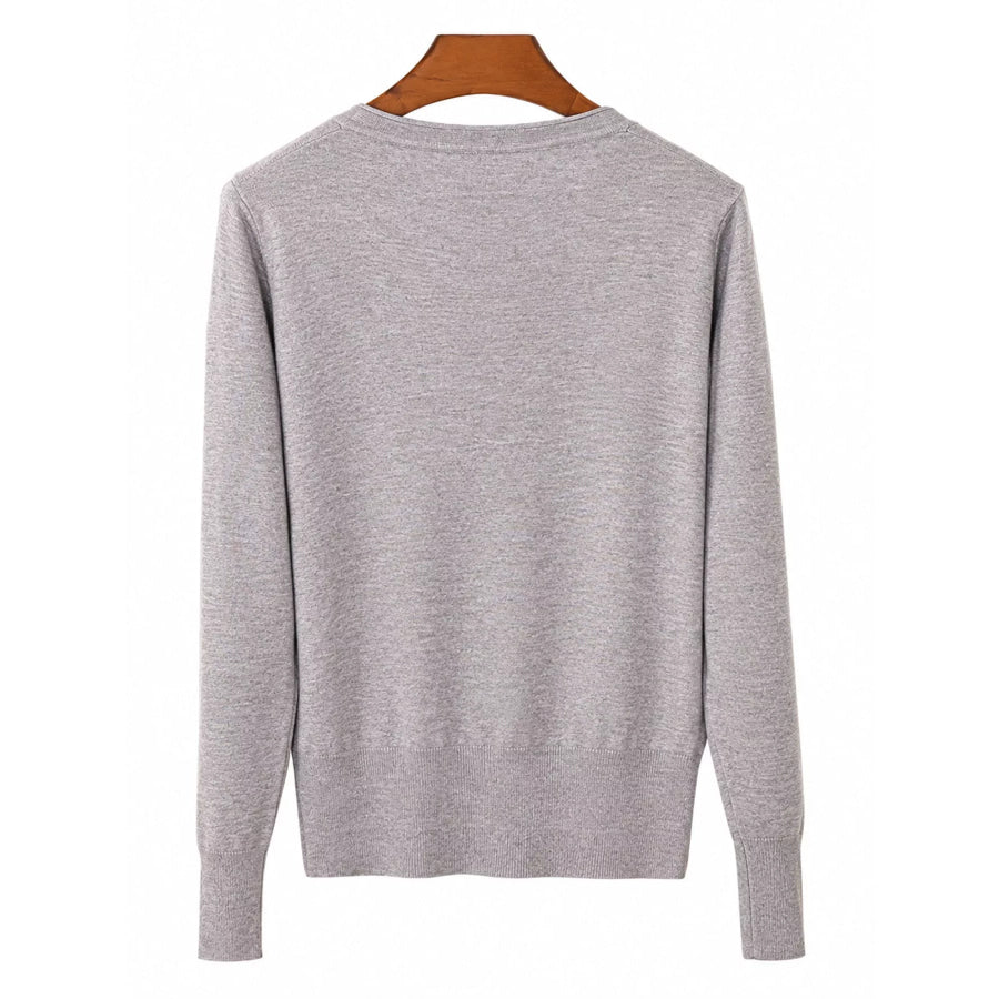 Classic V-Neck Button-Down Knit Cardigan Apparel and Accessories