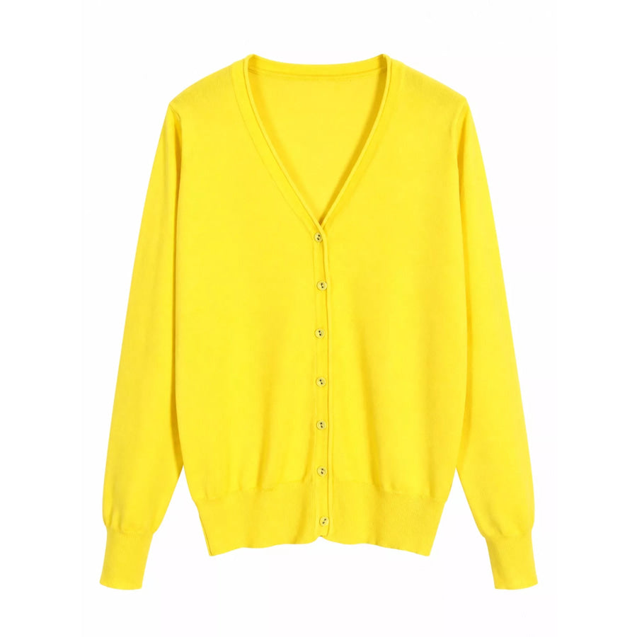 Classic V-Neck Button-Down Knit Cardigan Apparel and Accessories