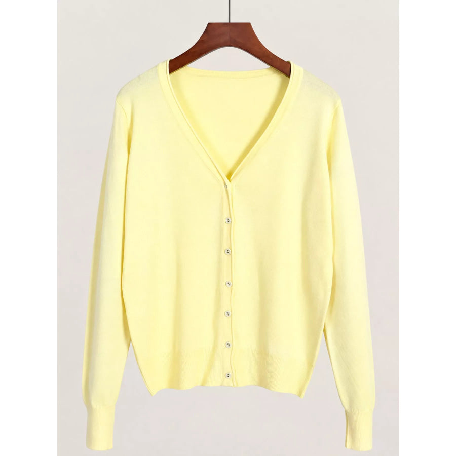 Classic V-Neck Button-Down Knit Cardigan Apparel and Accessories