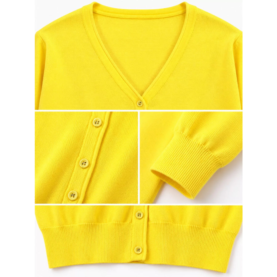 Classic V-Neck Button-Down Knit Cardigan Apparel and Accessories