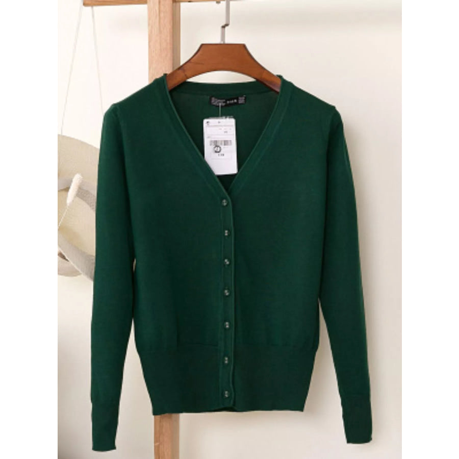 Classic V-Neck Button-Down Knit Cardigan Apparel and Accessories