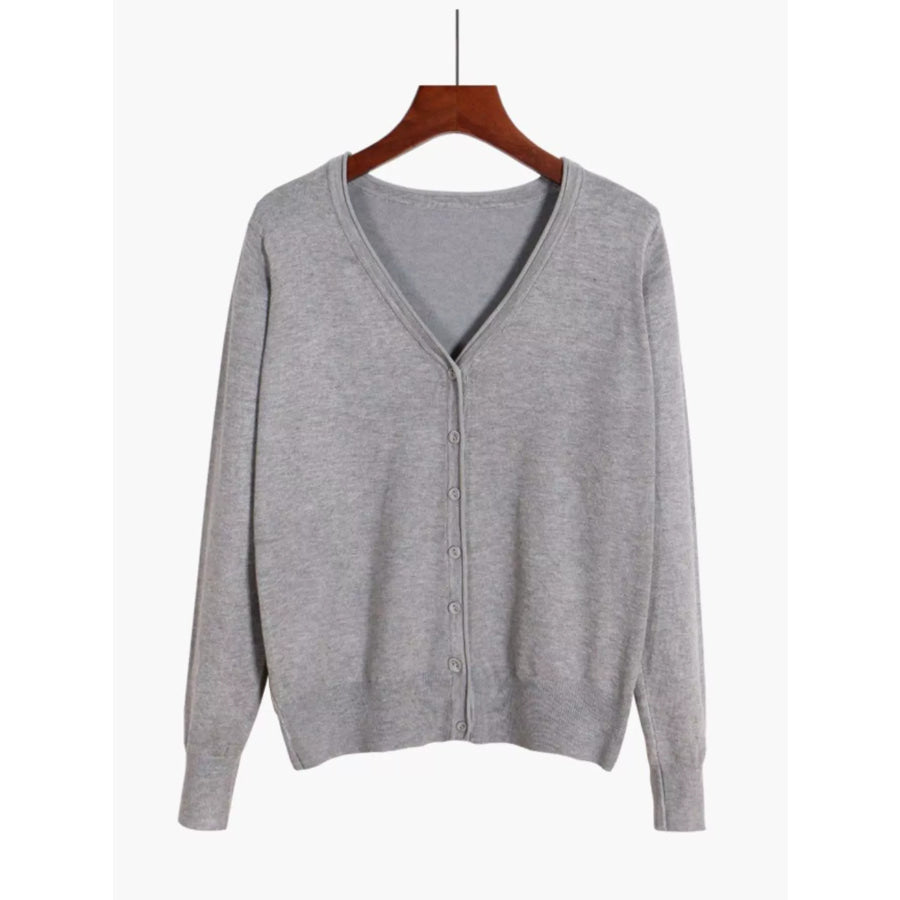 Classic V-Neck Button-Down Knit Cardigan Apparel and Accessories