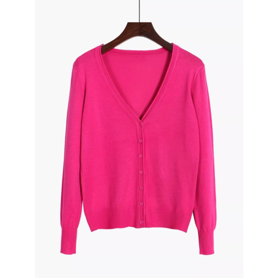 Classic V-Neck Button-Down Knit Cardigan Apparel and Accessories