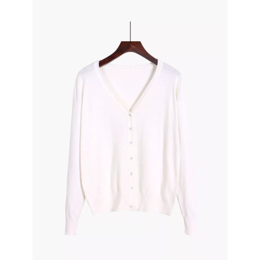 Classic V-Neck Button-Down Knit Cardigan Apparel and Accessories
