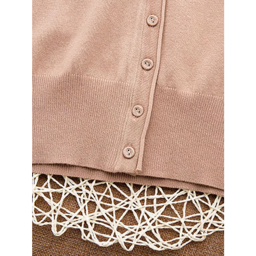 Classic V-Neck Button-Down Knit Cardigan Apparel and Accessories