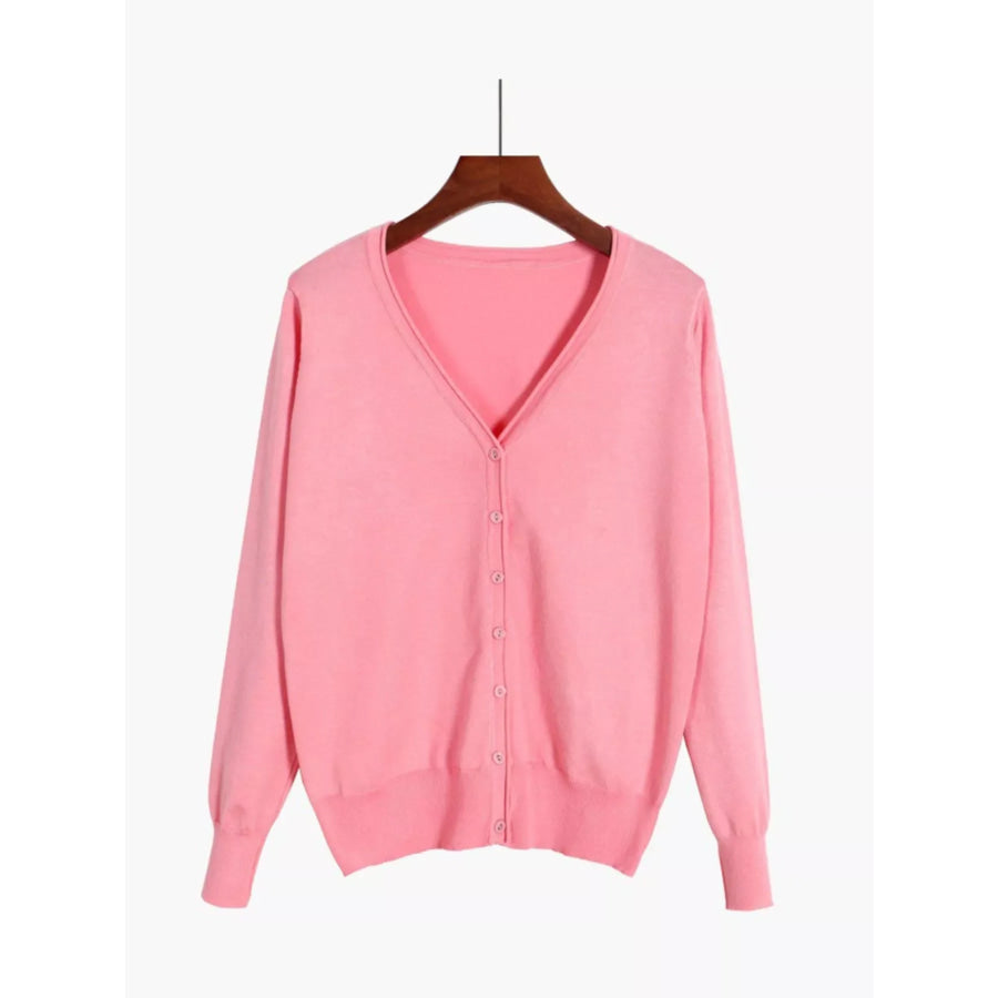 Classic V-Neck Button-Down Knit Cardigan Apparel and Accessories