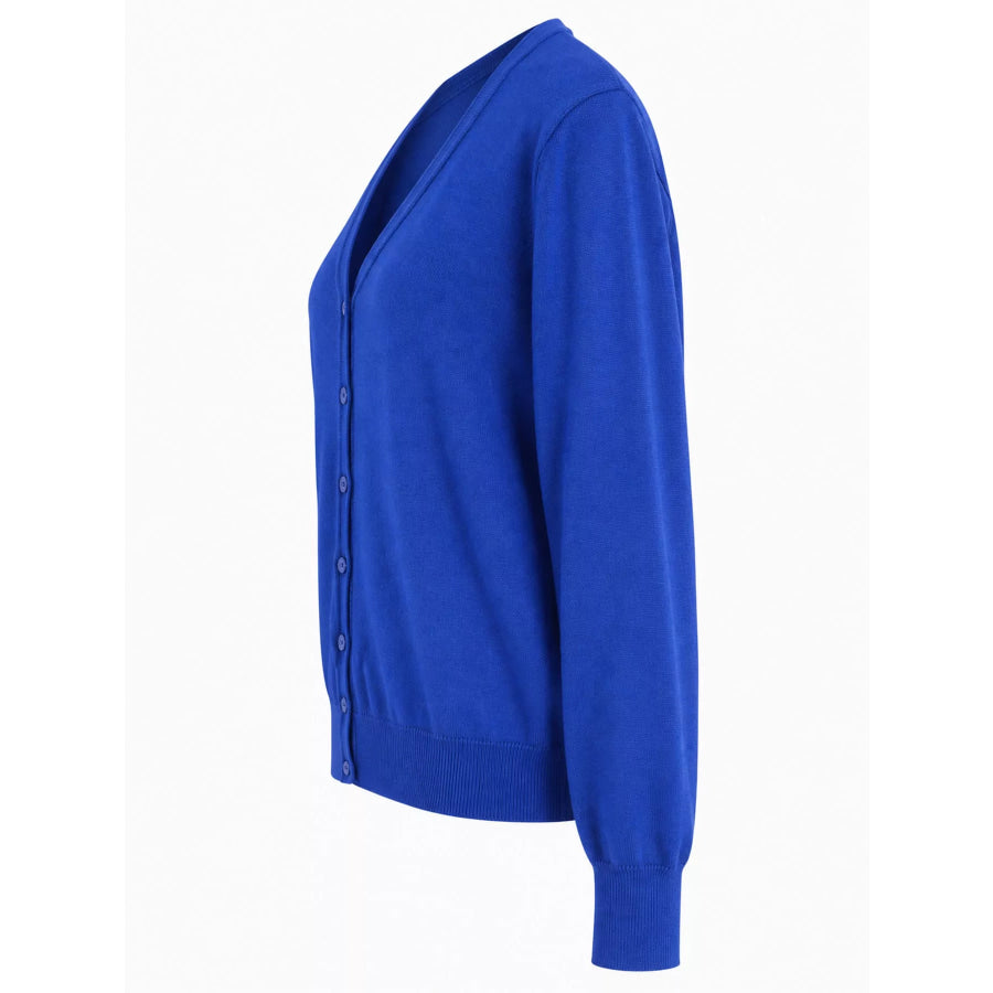 Classic V-Neck Button-Down Knit Cardigan Apparel and Accessories