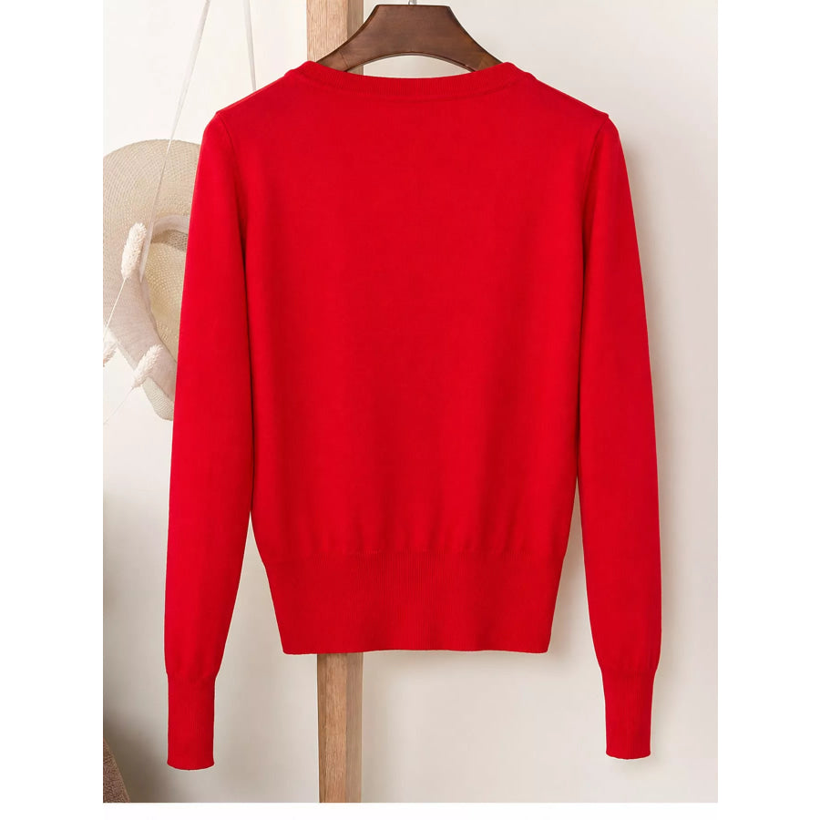Classic V-Neck Button-Down Knit Cardigan Apparel and Accessories