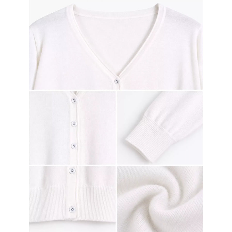 Classic V-Neck Button-Down Knit Cardigan Apparel and Accessories