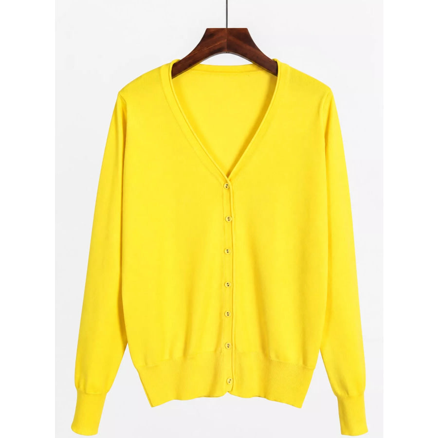 Classic V-Neck Button-Down Knit Cardigan Apparel and Accessories