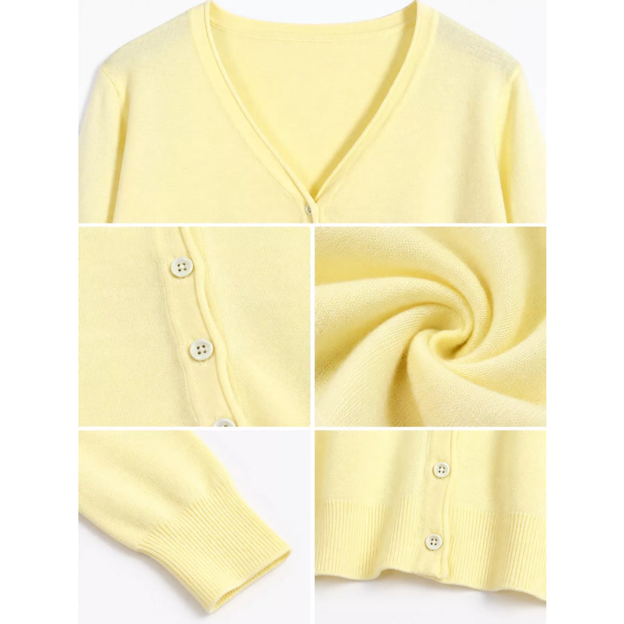 Classic V-Neck Button-Down Knit Cardigan Apparel and Accessories