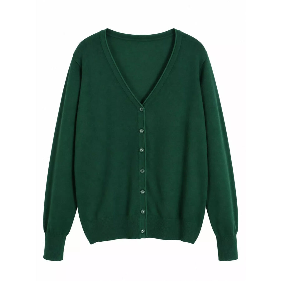 Classic V-Neck Button-Down Knit Cardigan Apparel and Accessories