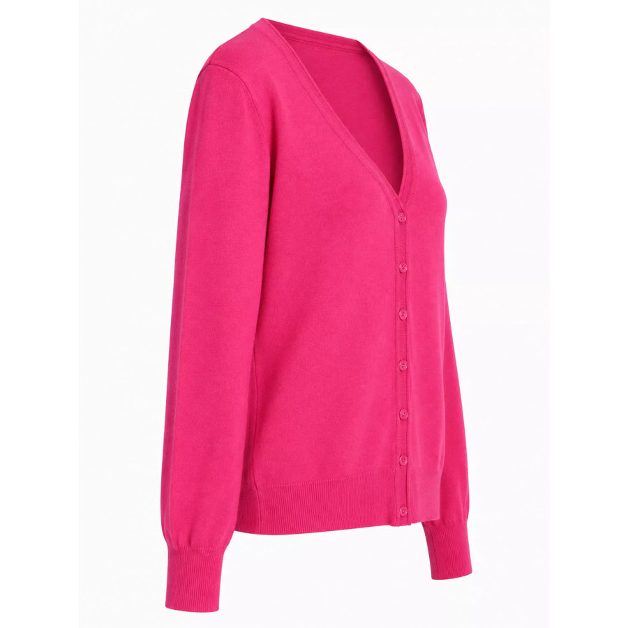 Classic V-Neck Button-Down Knit Cardigan Apparel and Accessories