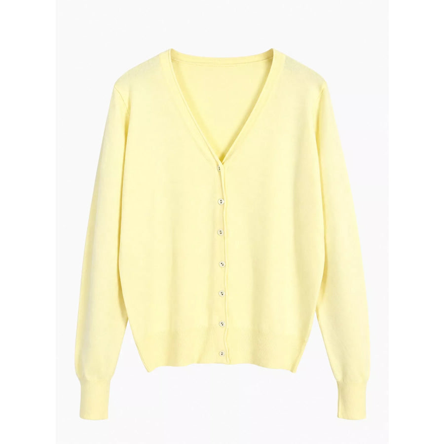 Classic V-Neck Button-Down Knit Cardigan Apparel and Accessories