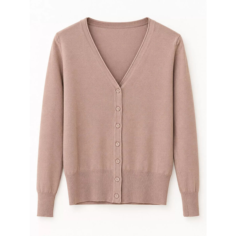 Classic V-Neck Button-Down Knit Cardigan Apparel and Accessories