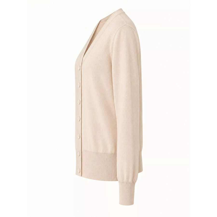 Classic V-Neck Button-Down Knit Cardigan Apparel and Accessories