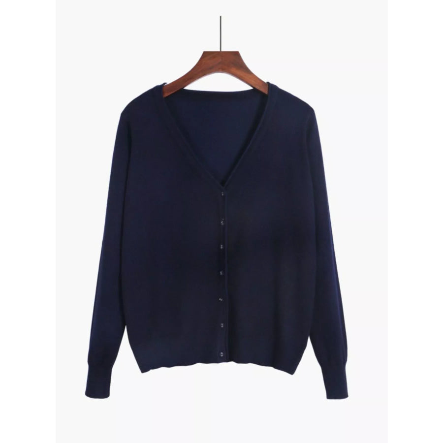 Classic V-Neck Button-Down Knit Cardigan Apparel and Accessories
