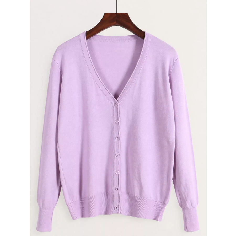 Classic V-Neck Button-Down Knit Cardigan Apparel and Accessories