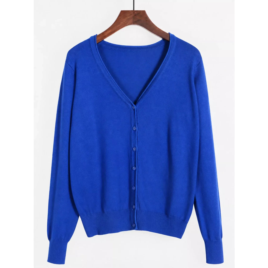 Classic V-Neck Button-Down Knit Cardigan Apparel and Accessories