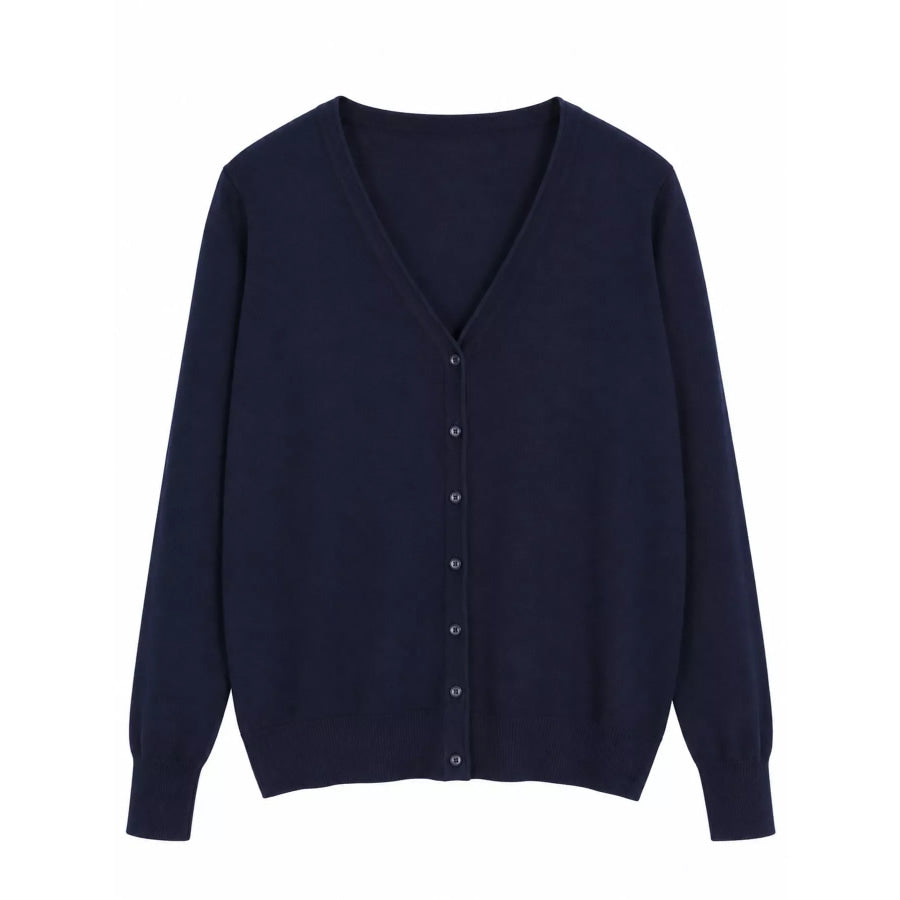 Classic V-Neck Button-Down Knit Cardigan Apparel and Accessories