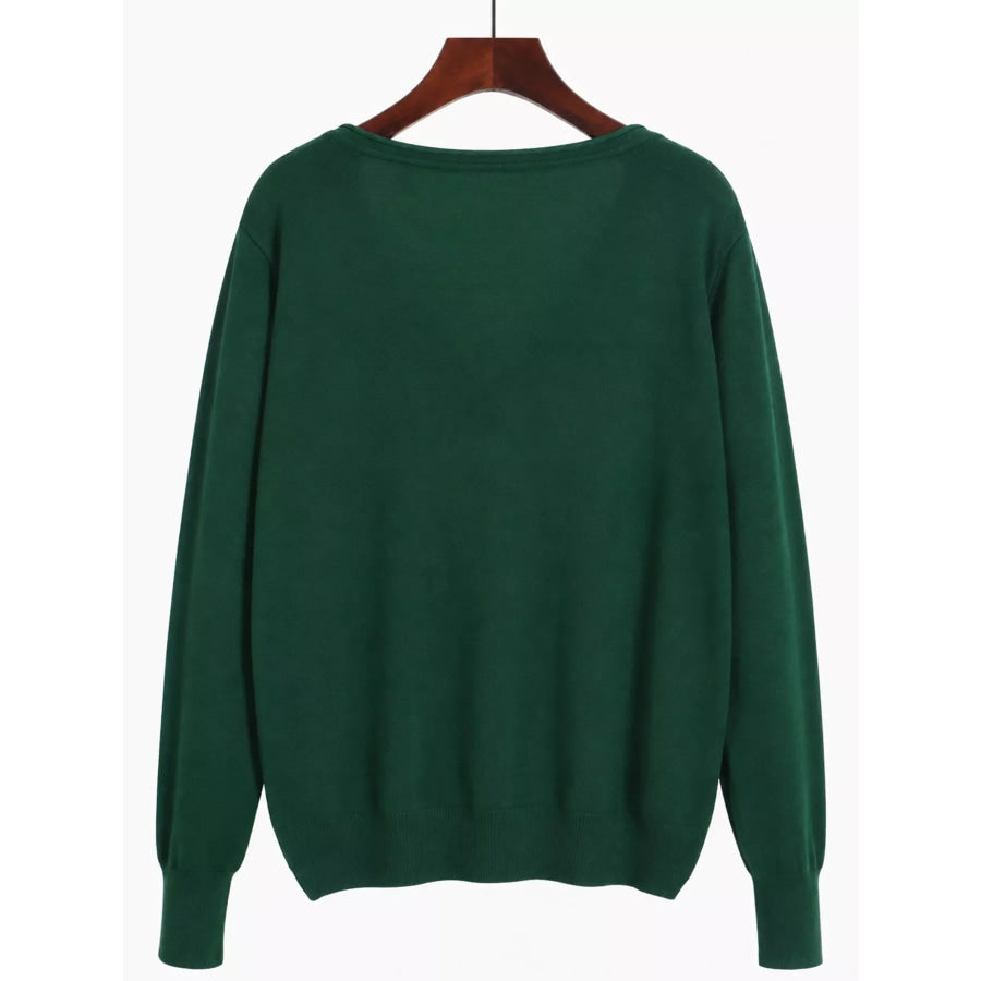 Classic V-Neck Button-Down Knit Cardigan Apparel and Accessories