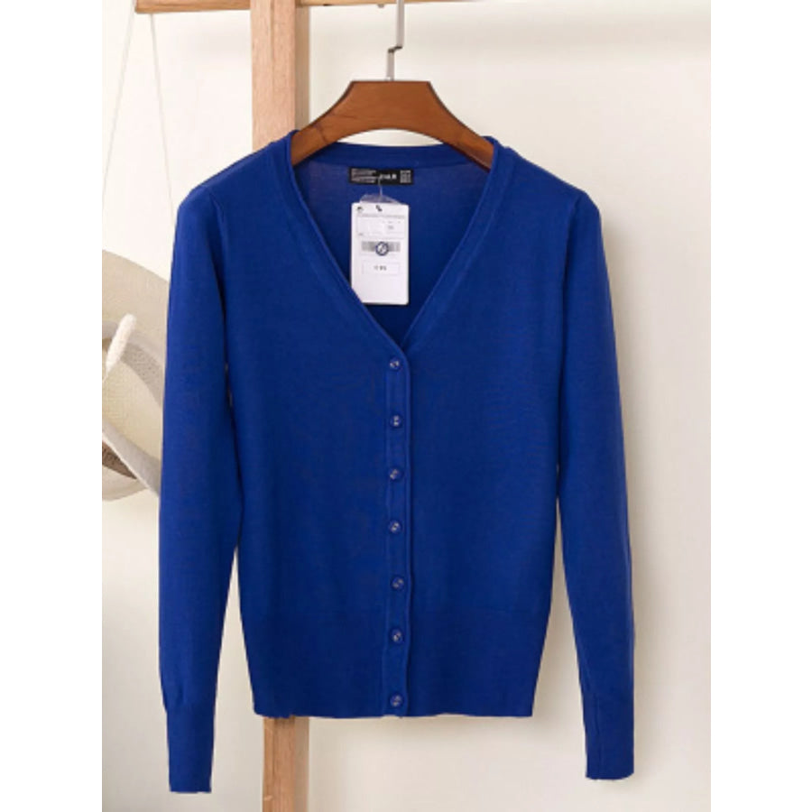 Classic V-Neck Button-Down Knit Cardigan Apparel and Accessories