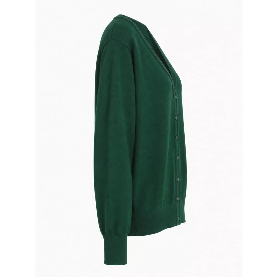 Classic V-Neck Button-Down Knit Cardigan Apparel and Accessories