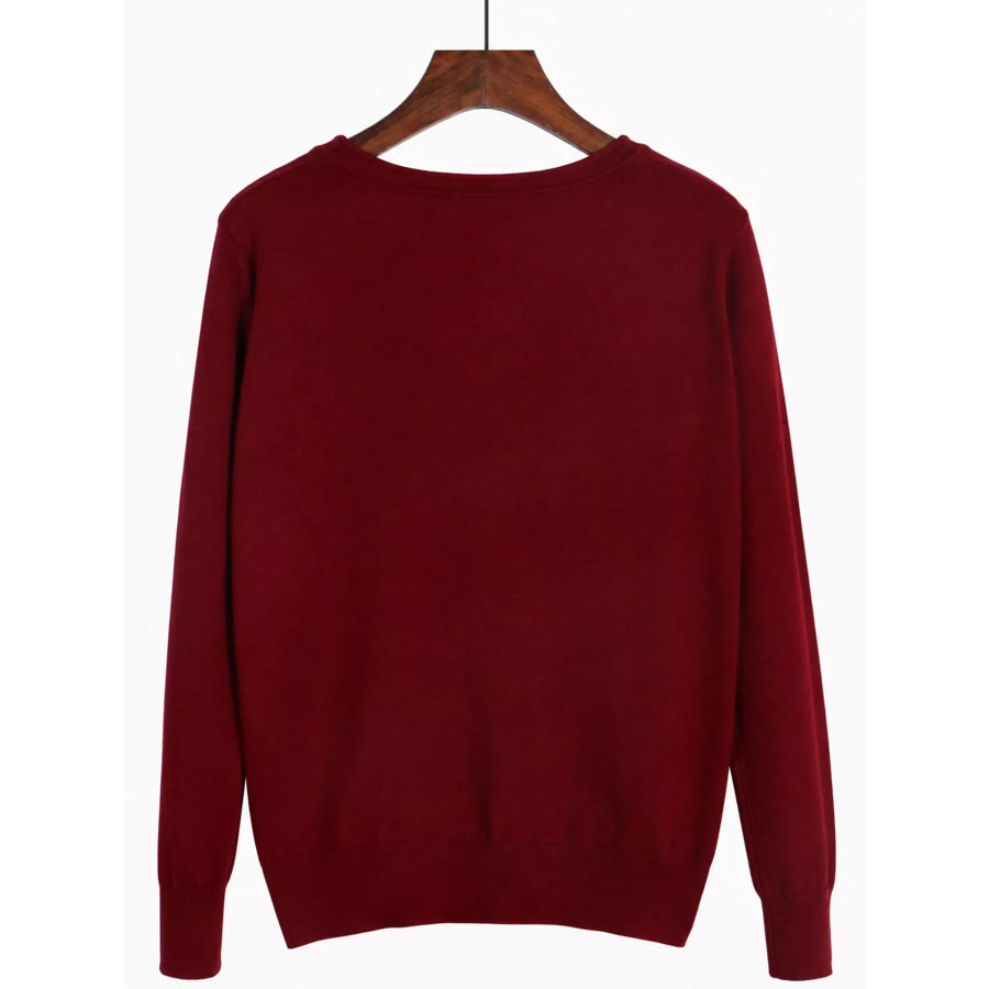 Classic V-Neck Button-Down Knit Cardigan Apparel and Accessories