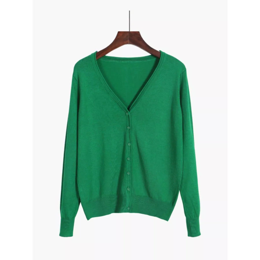 Classic V-Neck Button-Down Knit Cardigan Apparel and Accessories