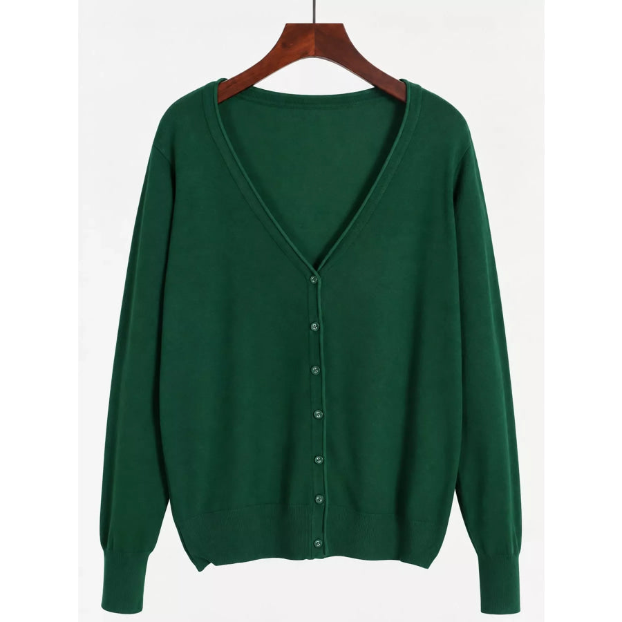 Classic V-Neck Button-Down Knit Cardigan Apparel and Accessories